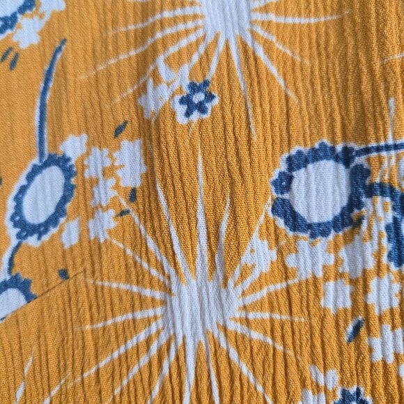 Anthropologie Modcloth ASO TV Yellow Sunglass Tie V Neck Blouse Size XL - Picture 4 of 7